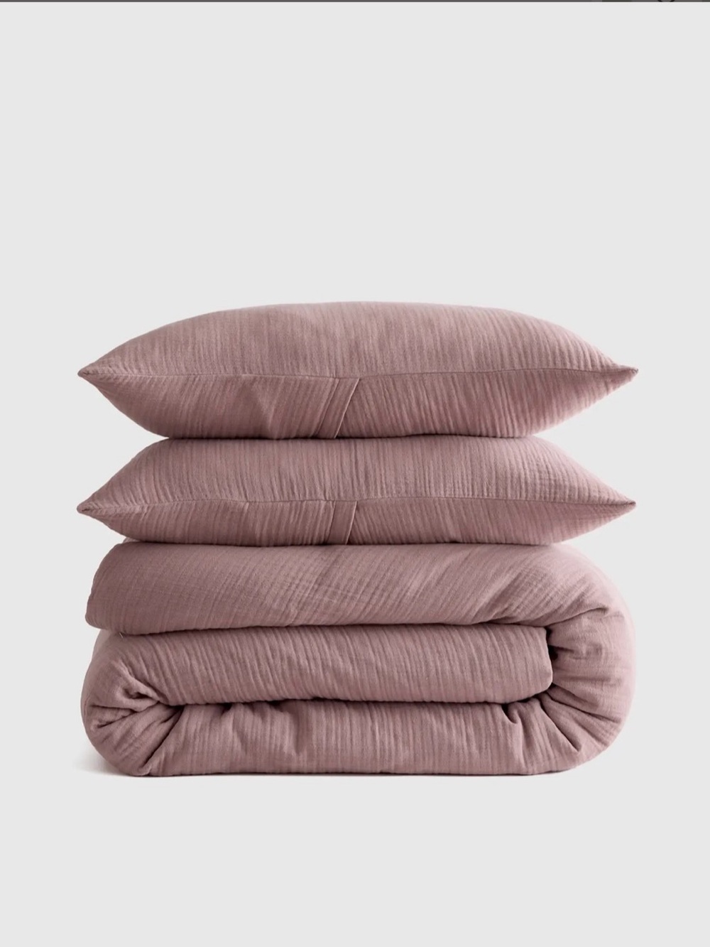 Organic Cotton Gauze Quince Duvet Cover Set Fig King/Cal King - Picture 7 of 13